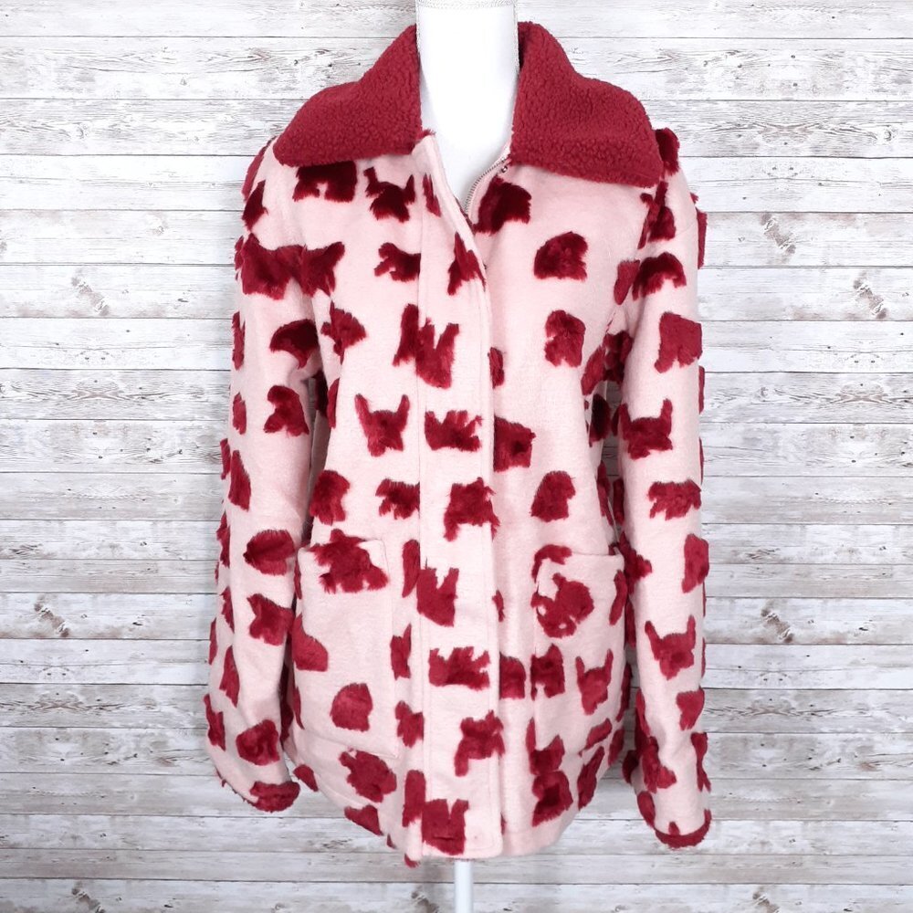 Glamorous Fleece Faux Fur Coat S Sherpa Collar and Cuffs CL - Picture 2 of 9
